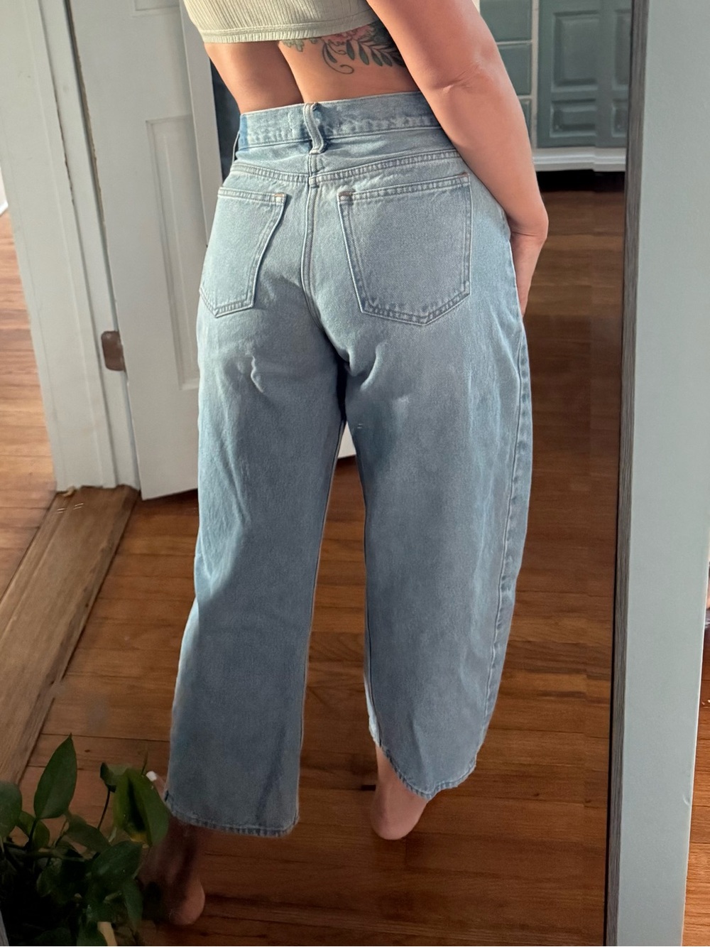 Abercrombie & Fitch The Barrel Jean Mid Rise size 25 short Curve Love - Picture 2 of 5